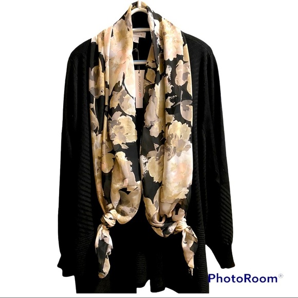 Accessories - Isaac Mizrahi Scarf/Shawl Black/pink/grey Floral